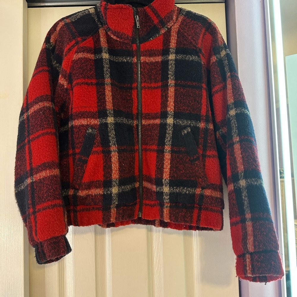 American Eagle Plaid Zip-Up Jacket